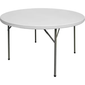 Table grise ronde pliante en polyéthylène