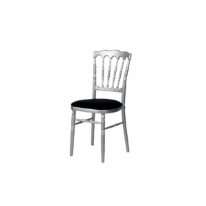 Chaise argentée avec assise amovible